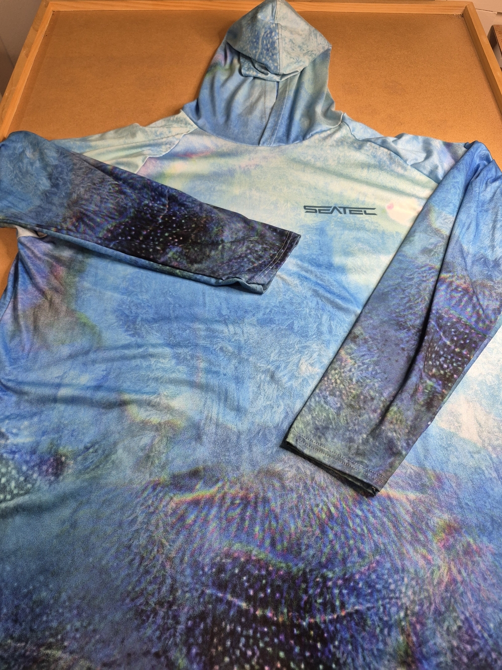 Men's Blue Hooded Performance Shirt